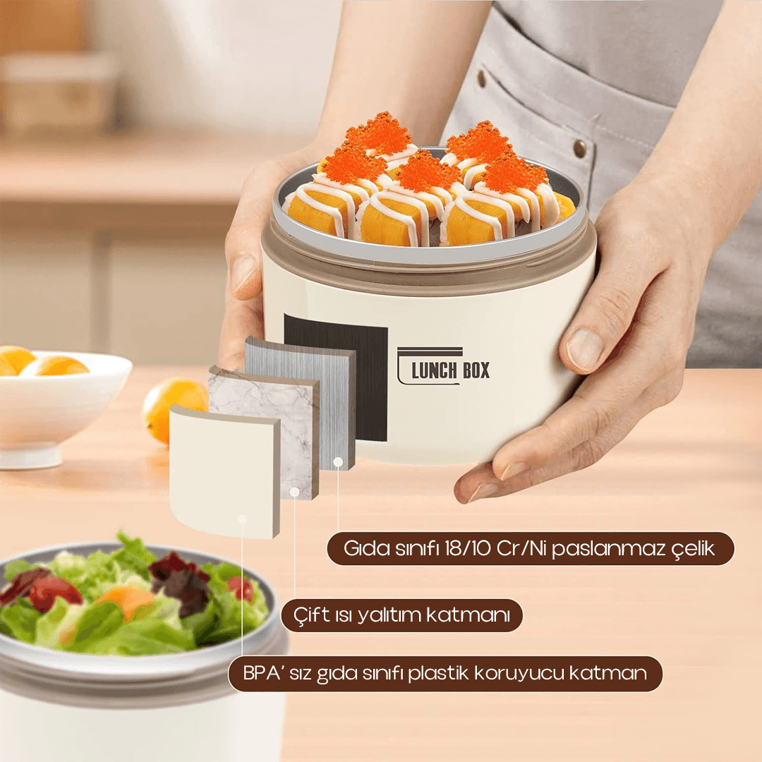 Taslark Ürün YEMEK TERMOSU | ÇELİK LUNCH BOX SERİSİ - Termos Türkiye - Termos